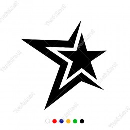 Yarım Yıldızın İçinde Var Olan Yıldız Efektli Sticker
