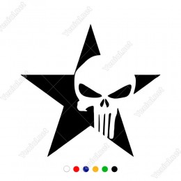 Yıldızın İçinde Punisher Ambilemi Olan Sticker