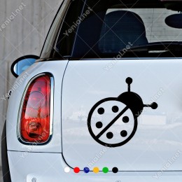 Yuvarlak Görünlü Uğur Böceği Araç Modifiye Araba Sticker