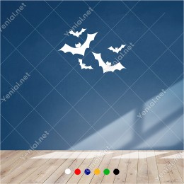 Büyükten Küçüğe Uçuşan Yarasalar 60x40 cm Duvar Sticker