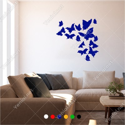 Farklı Ebat ve Çeşitte Cins’te Kelebekler 60x60 cm Duvar Sticker