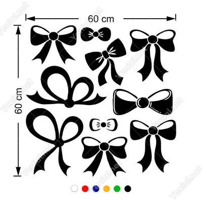 Farklı Ebat ve Ölçülerde Kurdela 60x60 cm Duvar Sticker