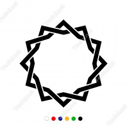 Geniş Şekilde Oluşturulmuş Geometrik Yıldız Sticker