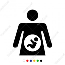Karnında Bebek Olan Hamile Kadın Sticker