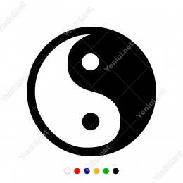 Siyah Beyaz Denge Tai Chi Simgesi Sticker