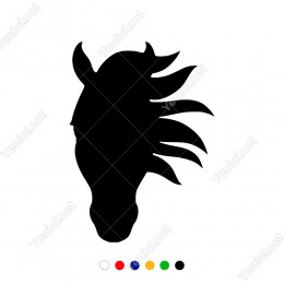 Yeleleri Rüzgarda Salınan At Başı Kafası Sticker
