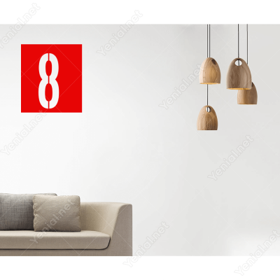 1'Den 20'Ye Kadar Kare İçinde Şablon Rakam Sayı Sticker 