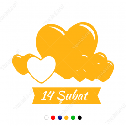 14 şubat Sevgililer Günü Yazısı Sticker Yapıştırma