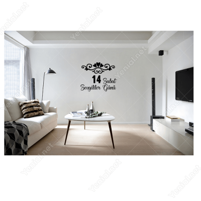 14 Şubat Sevgililer Günü Motif Desenli 110x110cm Yapıştırma