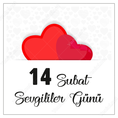 14 Şubat Sevgililer Gününe Özel İki Kalp Görünü Sticker Yapıştır
