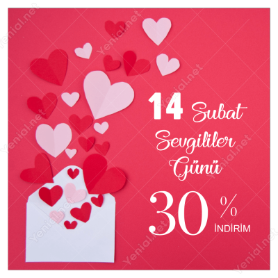 14 Şubat Sevgililer Gününe Özel Pembe Zeminli Sticker Yapıştırma