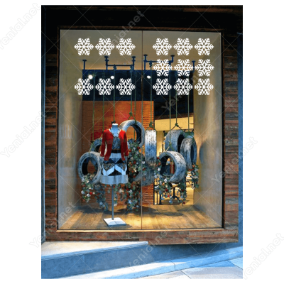 40 Adet Kar Tanesi Yılbaşı Süslemesi Stickeri Çıkartması