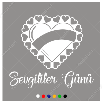 Sevgililer Günü Süslümeli Kalp Sticker Yapıştırma