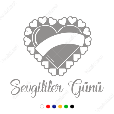 Sevgililer Günü Süslümeli Kalp Sticker Yapıştırma
