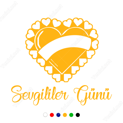 Sevgililer Günü Süslümeli Kalp Sticker Yapıştırma