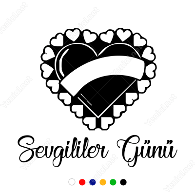 Sevgililer Günü Süslümeli Kalp Sticker Yapıştırma