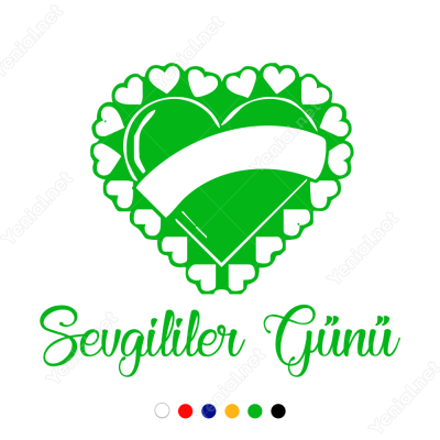 Sevgililer Günü Süslümeli Kalp Sticker Yapıştırma
