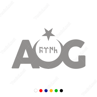 AOG Göktürkçe Yazılı Sticker