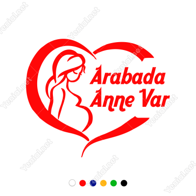  Arabada Anne Var Yazısı ve Kalp Stickeri Yapıştırması