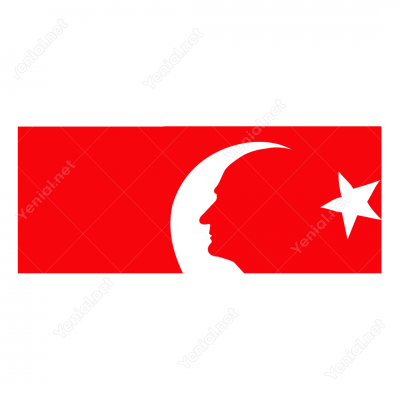 Atatürk Ay Yıldızlı Bayrak Sticker Yapıştırma