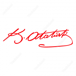 Atatürk Kırmızı İmza Siticker Yapıştırma