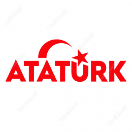 Kırmızı Ay Yıldızlı Atatürk İsmi Siticker