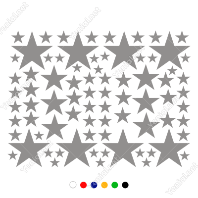 Çoçuk Odası ve Oda Süslemeleri İçin 78 Adet Yıldız Sticker