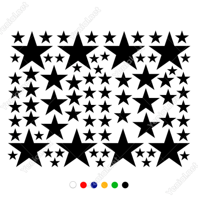 Çoçuk Odası ve Oda Süslemeleri İçin 78 Adet Yıldız Sticker