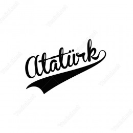 Şekilli Atatürk İsmi Sticker