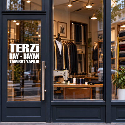 Firmaya Dükkana Özel Bay Bayan Terzisi Stickerı Yapıştırma Firmaya Dükkana Özel Bay Bayan Terzisi Stickerı Yapıştırma