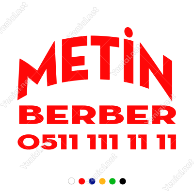 Firmaya Dükkana Özel Oval Berber Yazısı Stickerı Yapıştırma