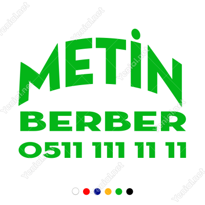 Firmaya Dükkana Özel Oval Berber Yazısı Stickerı Yapıştırma