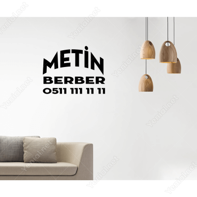 Firmaya Dükkana Özel Oval Berber Yazısı Stickerı Yapıştırma