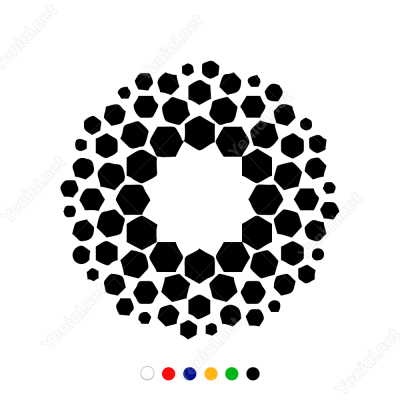Geometrik Altıgen Spiral Sticker Yapıştırma