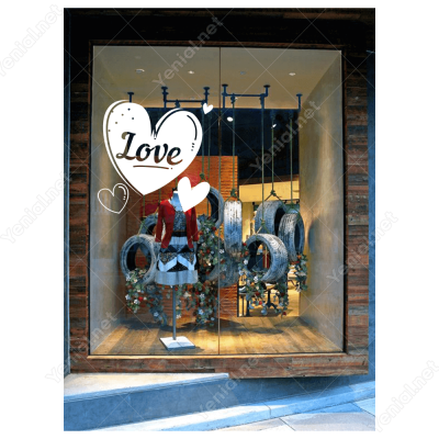 Kalp İçinde Sevgililer Günü Love Sticker Yapıştırma