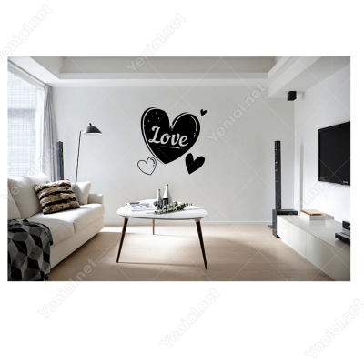 Kalp İçinde Sevgililer Günü Love Sticker Yapıştırma