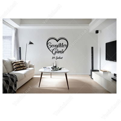 Kalp İçinde Sevgililer Günü Yazısı Sticker Yapıştırma