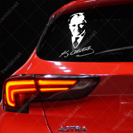 Kemal Atatürk İmzası ve Potresi Sticker Yapıştırma