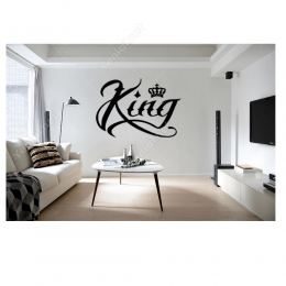 King Kral Tacı ve Yazısı Sticker Yapıştırma