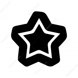 Kontürlü İçi Boş Yıldız Sticker Yapıştırması