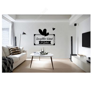 Kalpli Sevgililer Günü Yazısı Sticker Yapıştırma