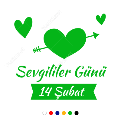 Ok Atılmış Kalp İçinde Sevgililer Günü Sticker Yapıştırma