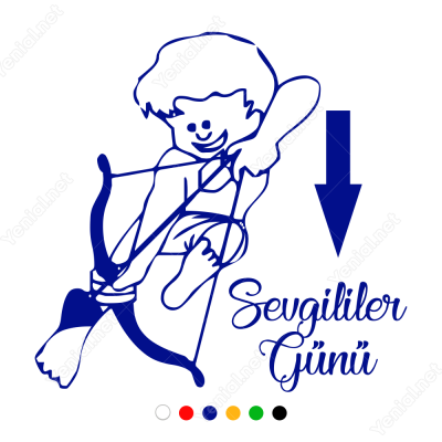 Sevgililer Günü Aşağı Doğru Ok Atan Eros Sticker