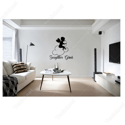 Sevgililer Günü Bulutun Üzerinde Eros 110x110cm Sticker