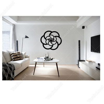 Sevgililer Günü Çiçek Desenli Kalp 110x110cm Sticker