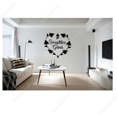 Sevgililer Günü Çiçekli Kalpli Sticker