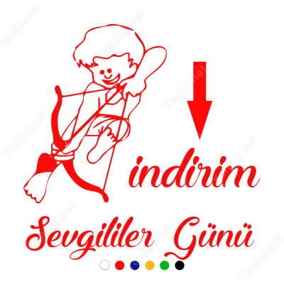 Sevgililer Günü İndirimi Yazısı 115x100cm Yapıştırma