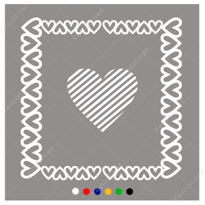 Sevgililer Günü Kalp Bordürü 110x110cm Sticker Yapıştırma