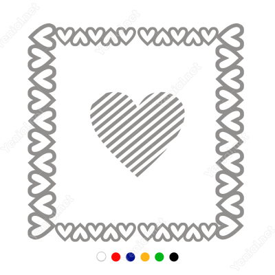 Sevgililer Günü Kalp Bordürü 110x110cm Sticker Yapıştırma