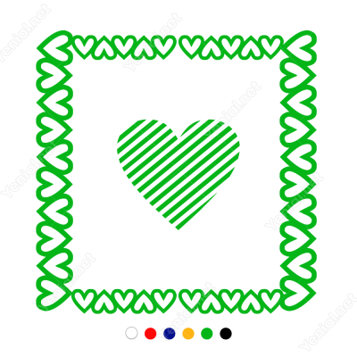 Sevgililer Günü Kalp Bordürü 110x110cm Sticker Yapıştırma